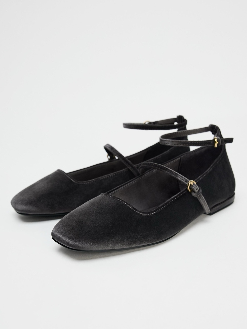 NWT Zara Velvet Ballet Flats 38